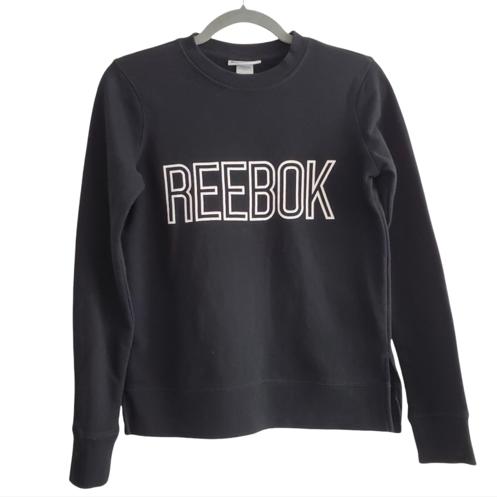 Reebok Black Crewneck Large Logo Pullover Sweatshirt